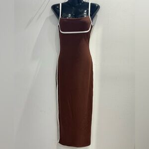 Elegant Brown Sleeveless Dress